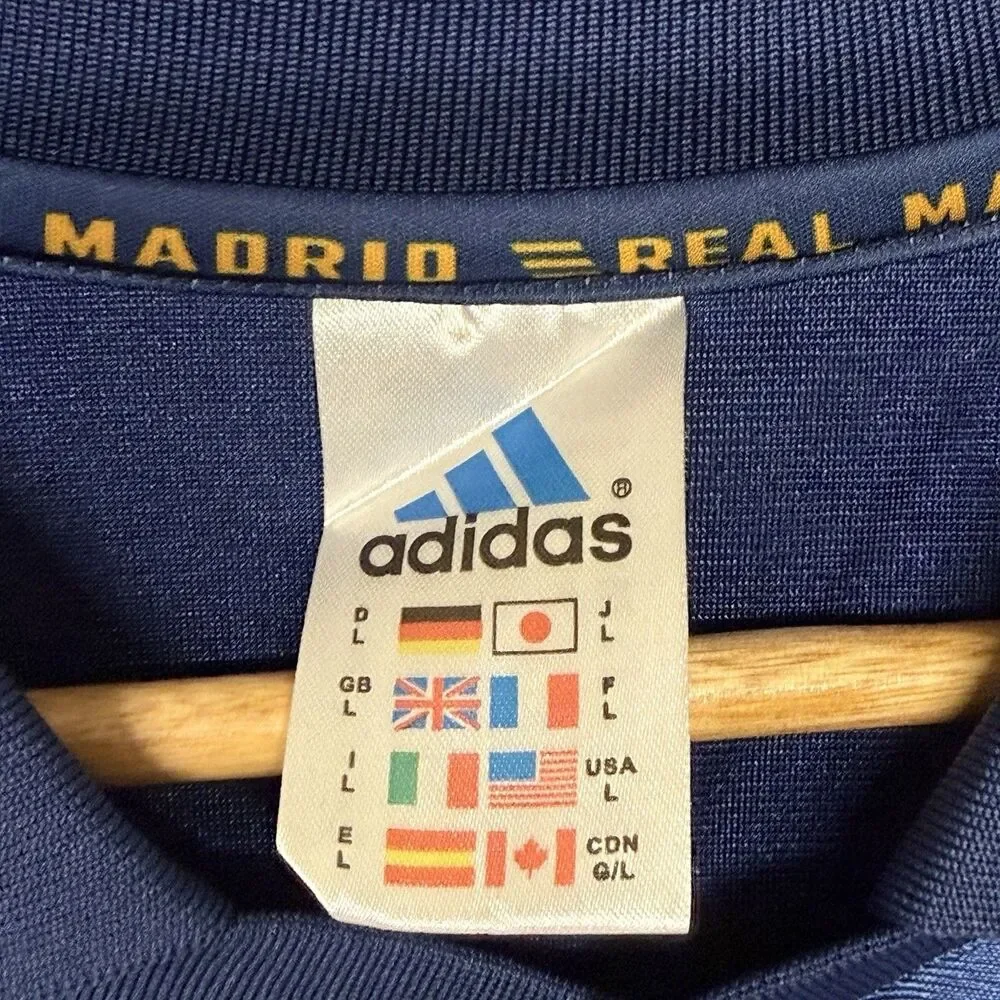 NWT Vintage Adidas Real Madrid 1999 Third Shirt Jersey Soccer Kit Blue Men L